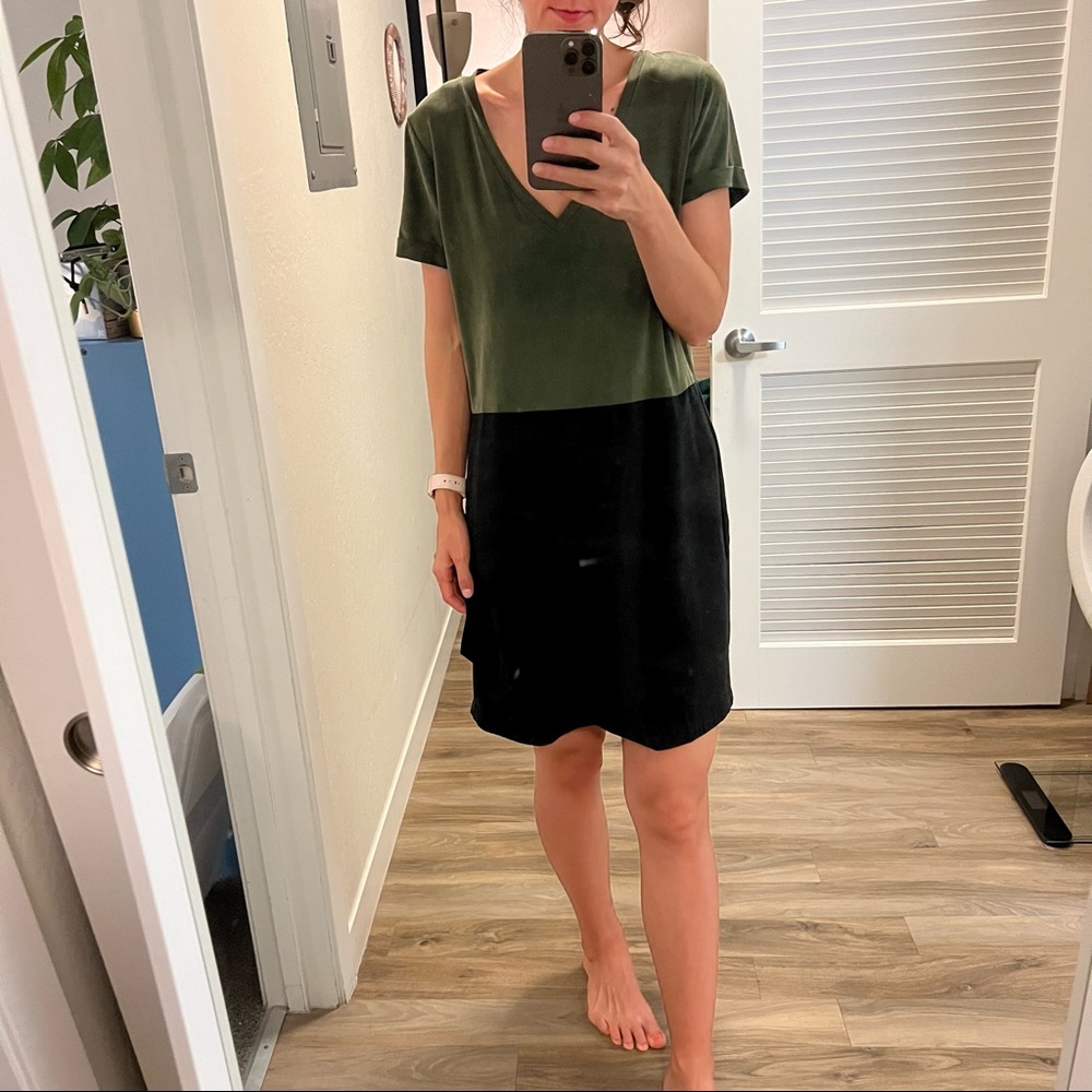 Anthropologie Dolan Horizon Colorblock Dress Green Black